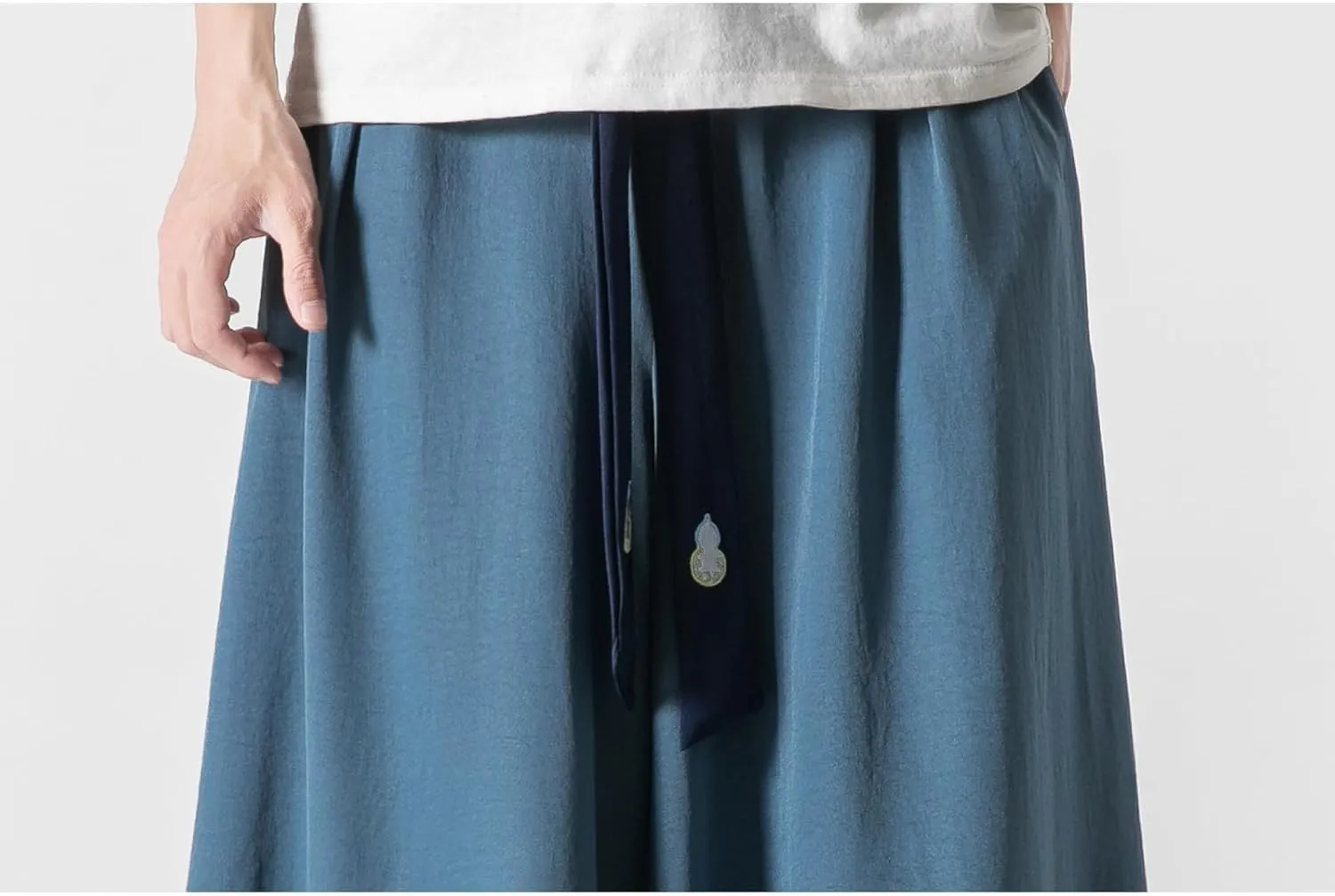 GURUNVANI Men's Wide Leg Pants Japanese Yoga Pants Hip Hop Baggy Trousers