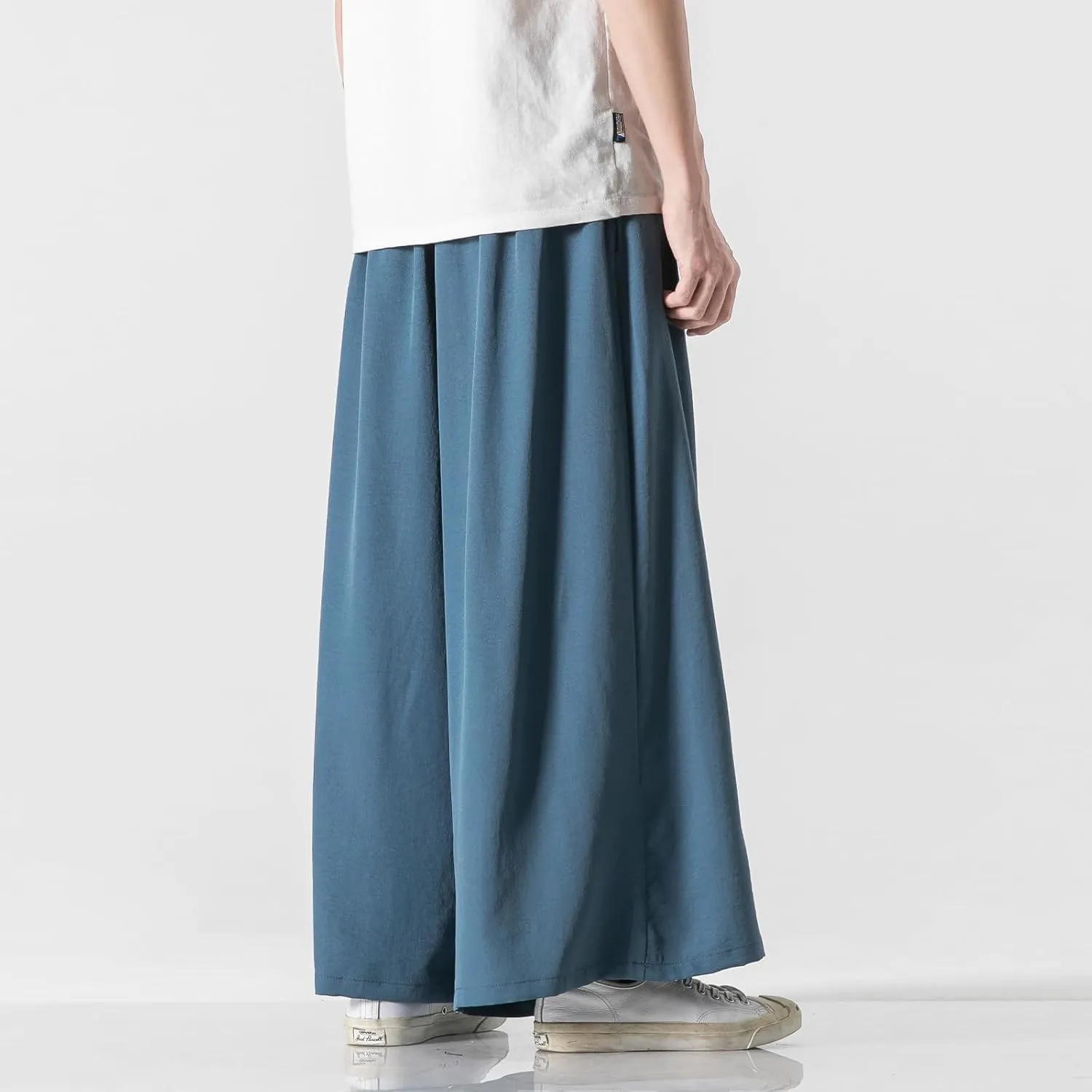GURUNVANI Men's Wide Leg Pants Japanese Yoga Pants Hip Hop Baggy Trousers