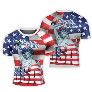 Happy Fourth Of July Men's Short Sleeve Rash Guard