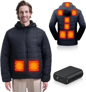 Heated Jacket for Men with 20000mAh Battery Pack, Mens Electric Heating Coat, Thermal Winter Heated Clothing