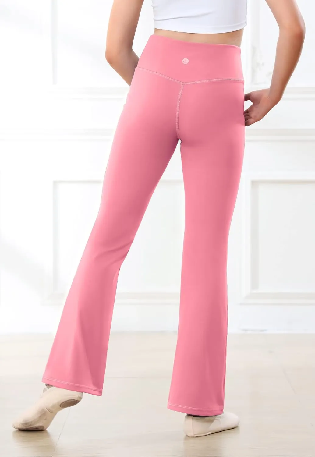 Heathyoga Girl's Yoga Pants Flare Leggings for Girls Crossover Sweatpants Bootcut Dance Pants Athletic Bell Bottoms