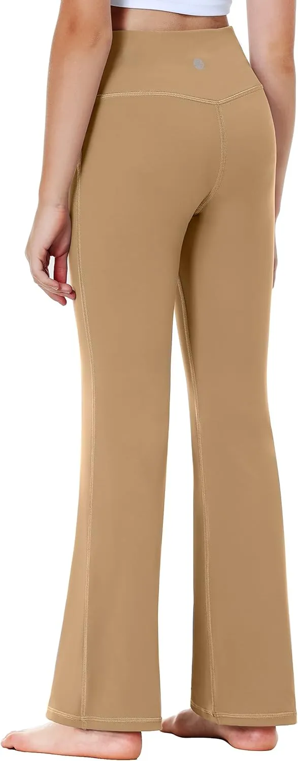 Heathyoga Girl's Yoga Pants Flare Leggings for Girls Crossover Sweatpants Bootcut Dance Pants Athletic Bell Bottoms