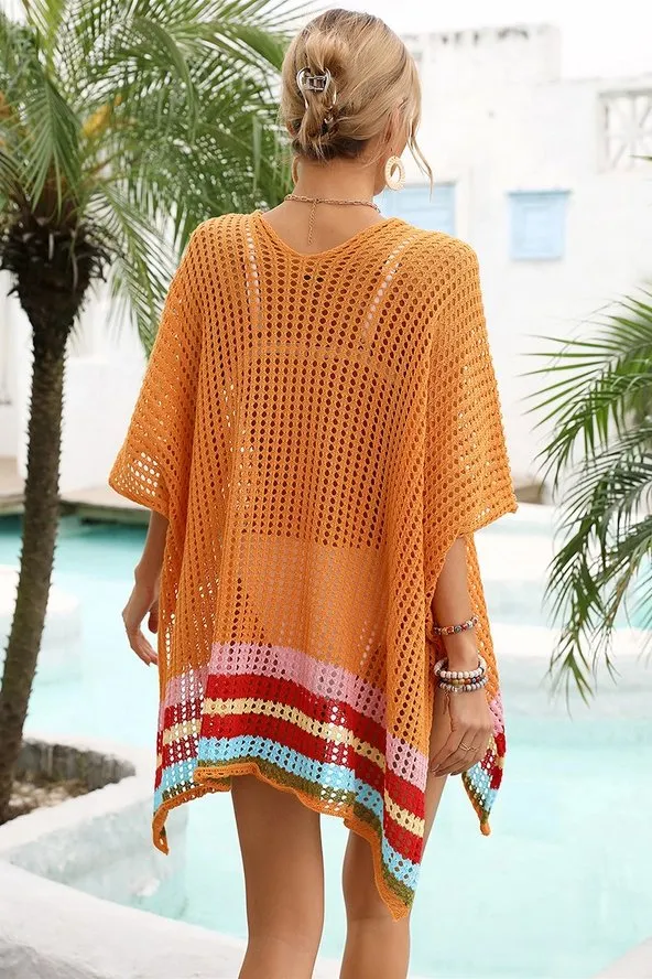 HOLLOW KNITTED SWIM POOL COVERUP