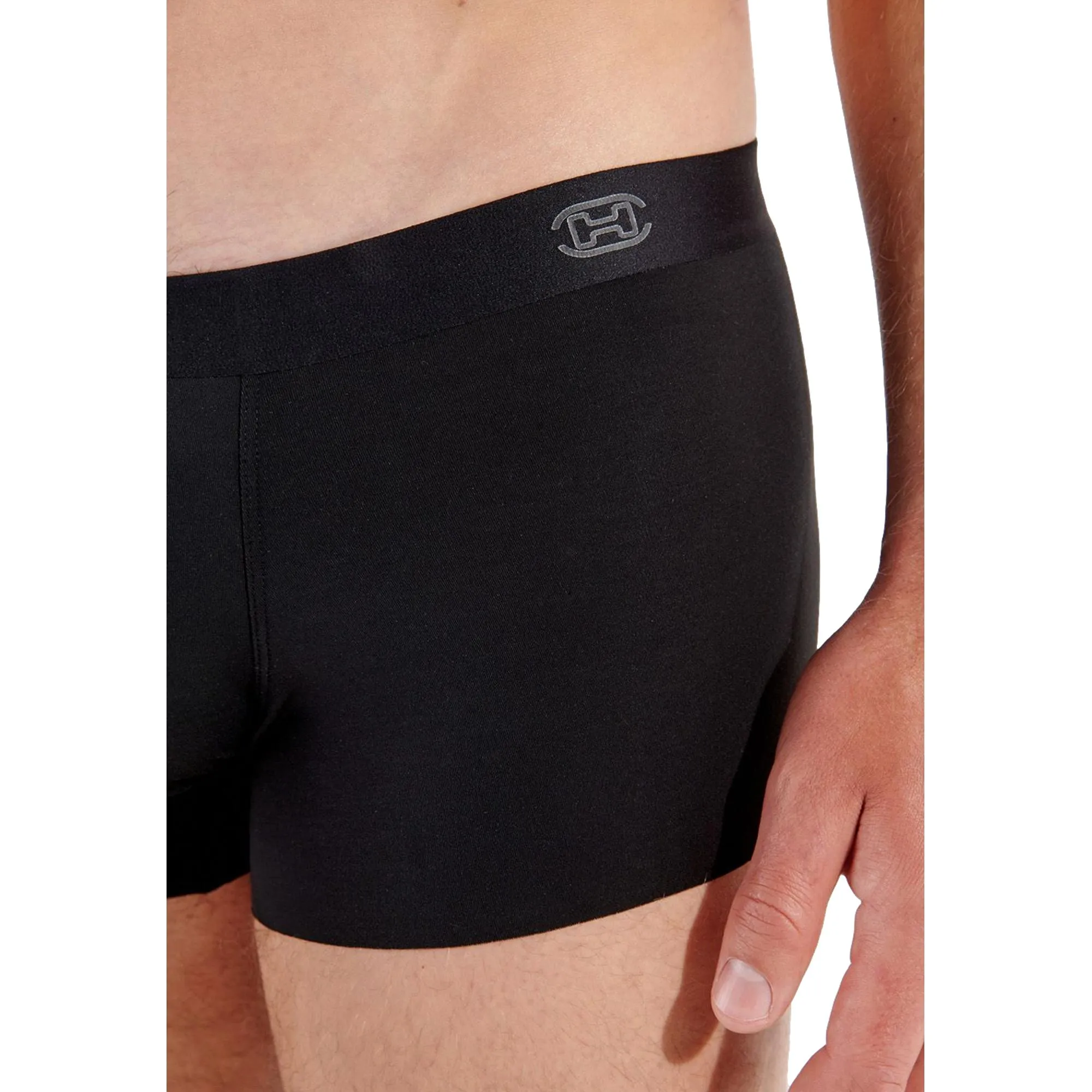 HOM Modal Clean Cut Invisible Comfort Boxer Briefs - Black