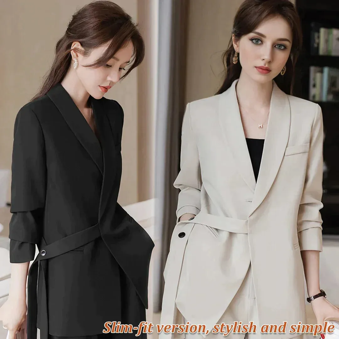 🌈Hot Sale✨Women's Unique Asymmetrical Belt Suit（50% OFF）