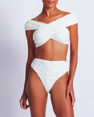 Jacquard High Leg Bikini Bottom