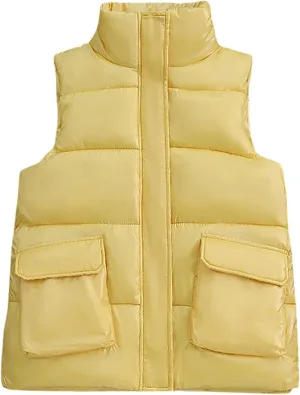 Jegsnoe Women Down Vest Jacket Cotton Padded Sleeveless Jacket Female Waistcoat