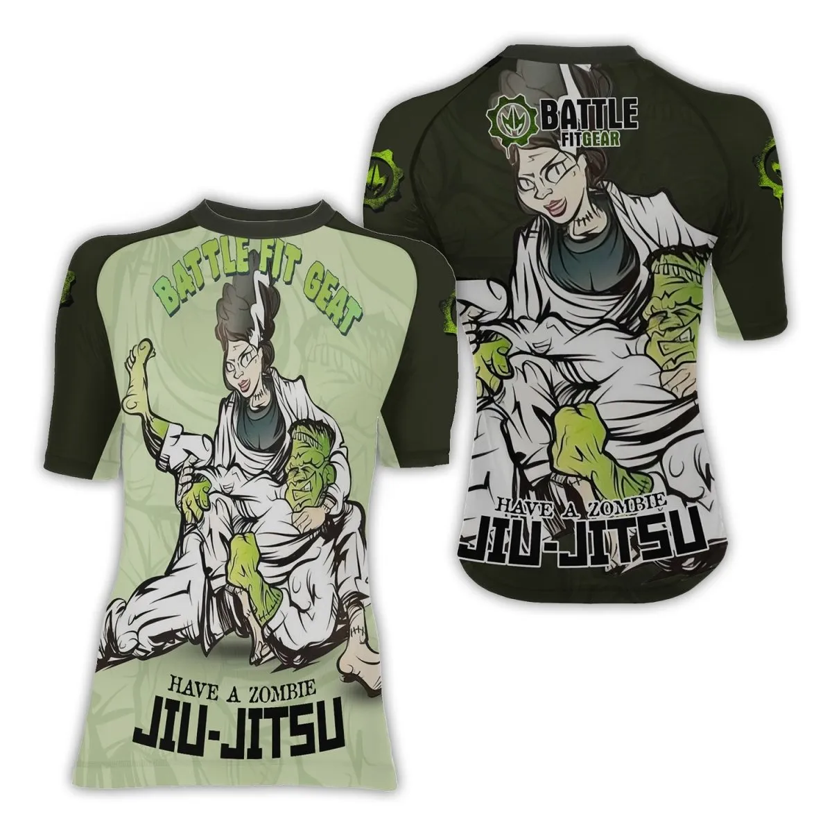 Jiu Jitsu Frankenstein Women's Short Sleeve Rash Guard