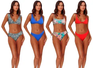 JR-RA85 - Wholesale Junior's Print & Textured Two-Piece Swimsuits