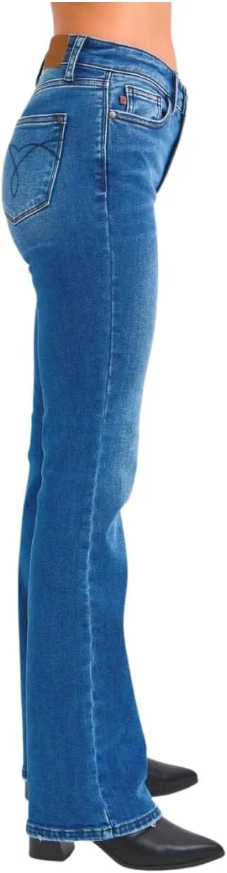 Judy Blue Mid Rise Bootcut Jeans with Thermal Lining