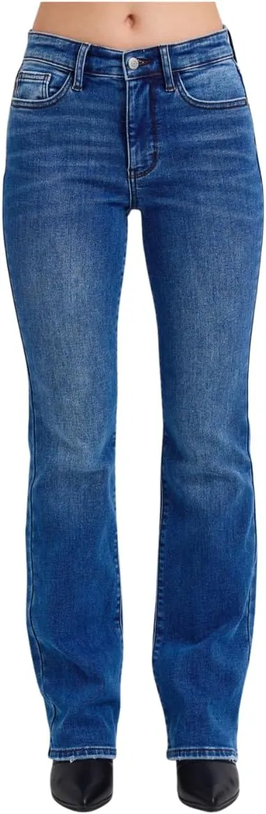 Judy Blue Mid Rise Bootcut Jeans with Thermal Lining