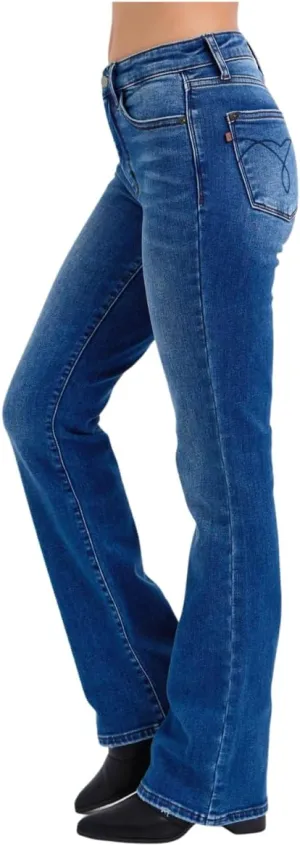 Judy Blue Mid Rise Bootcut Jeans with Thermal Lining
