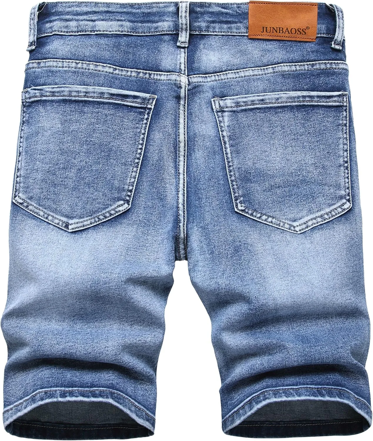 JUNBAOSS Men's Slim Fit Stretch Denim Shorts Ripped Skinny Jean Shorts for Men,Fashion Straight Comfort Flex Waist Short