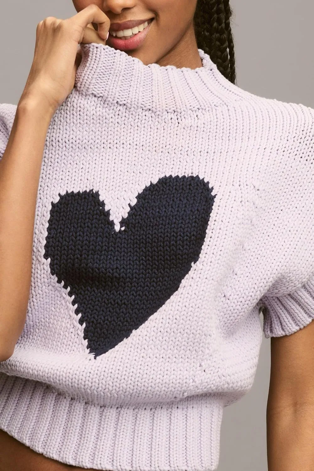 Kedera Womens Heart Short Sleeve Sweaters Pullover Shirt Tops Crew Neck Lightweight Ribbed Knit Sweater Blouses