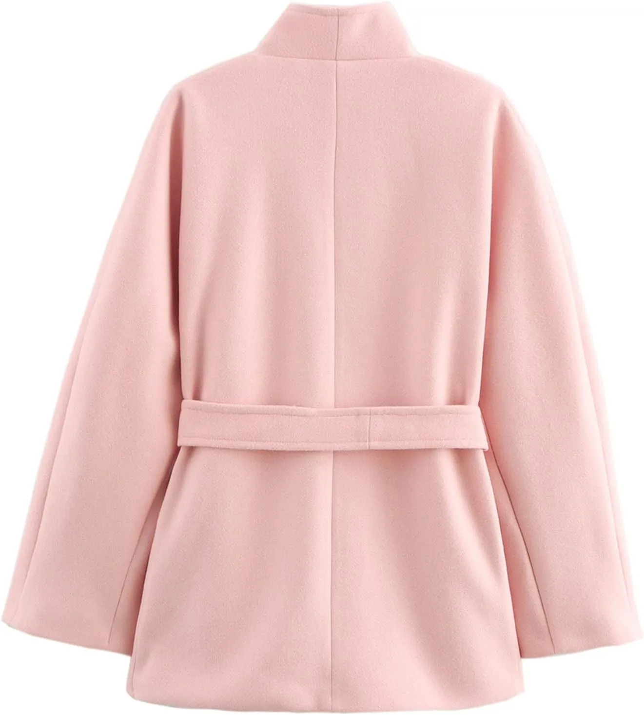 KEOMUD Women's Winter Long Sleeve Trench Coat with Removable Belt,Mid Long Blend Fabric Jacket for Cold Weather