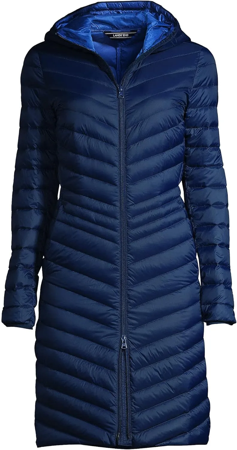 Lands' End Women's Ultralight Packable Long Down Coat