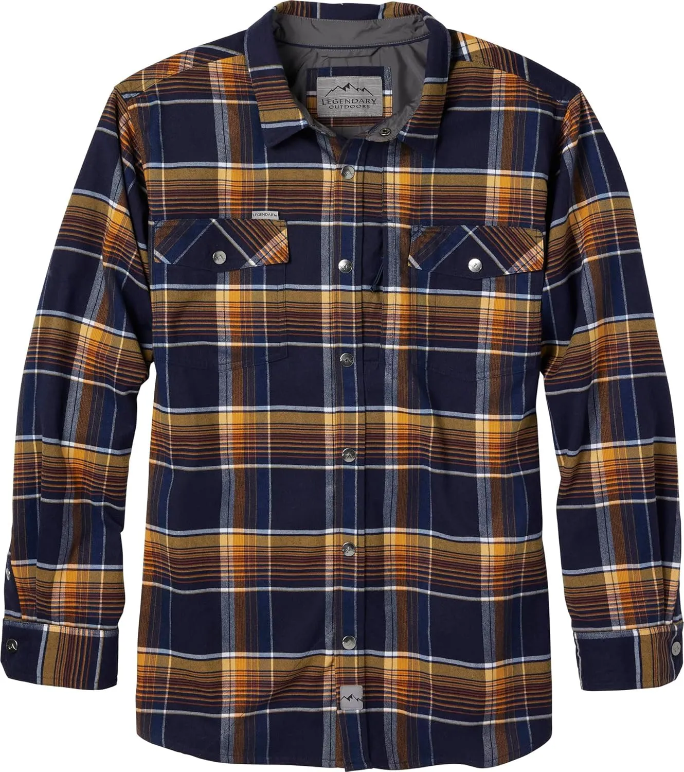Legendary Whitetails Men's Performance Stretch Plaid Flannel Long Sleeve Snap Down Shirt Moisture Wicking Quick Dry