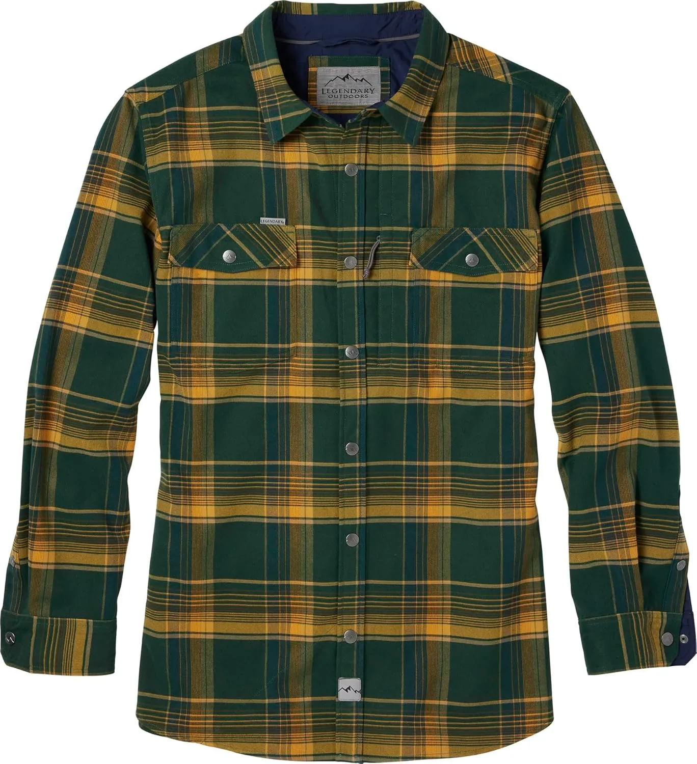 Legendary Whitetails Men's Performance Stretch Plaid Flannel Long Sleeve Snap Down Shirt Moisture Wicking Quick Dry
