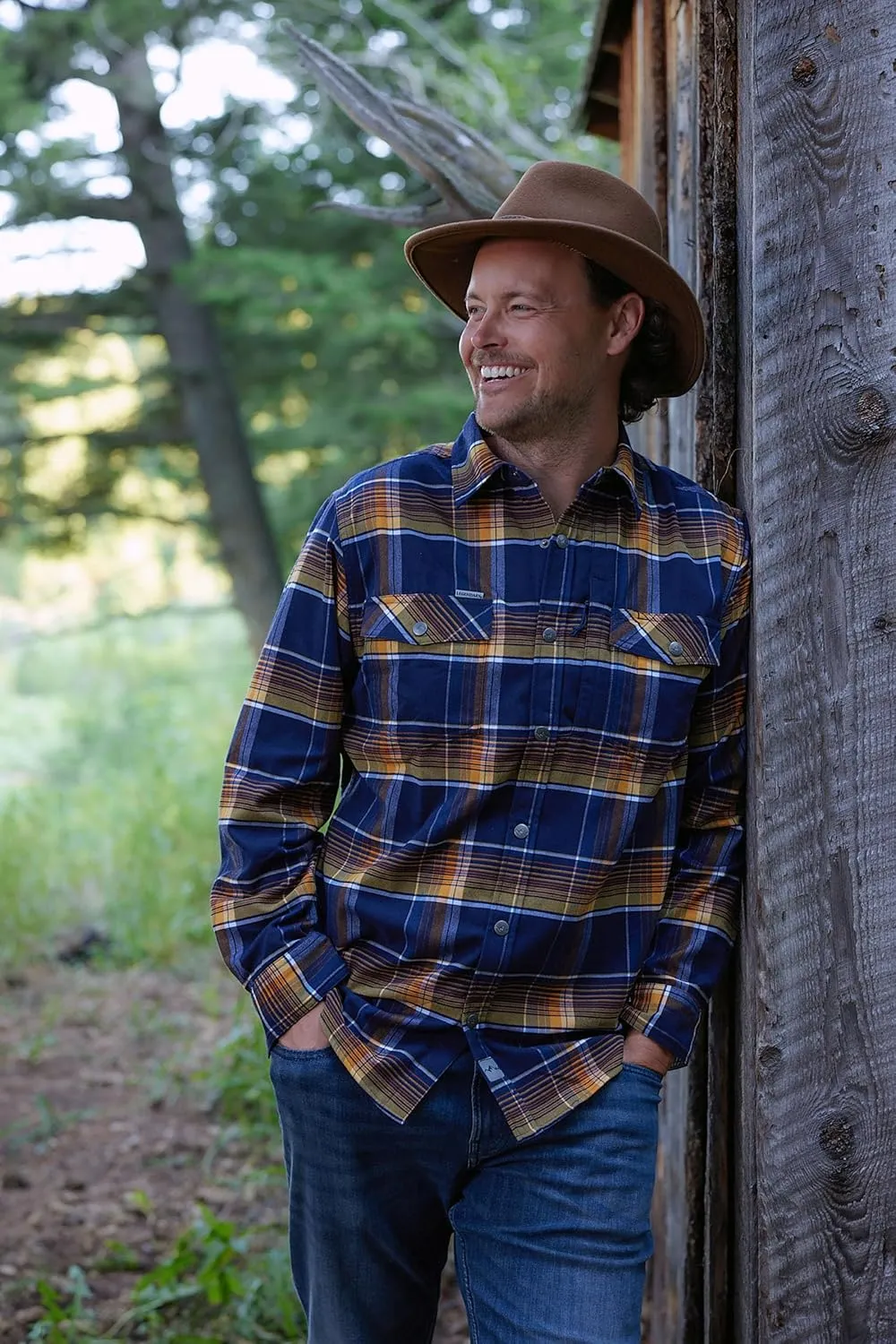 Legendary Whitetails Men's Performance Stretch Plaid Flannel Long Sleeve Snap Down Shirt Moisture Wicking Quick Dry