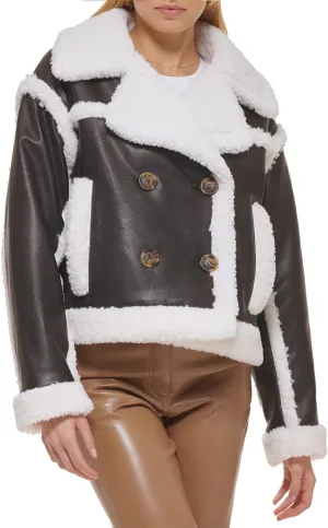 Levi's Women's Sherpa Lined Cropped Moto Jacket