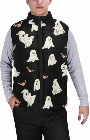 Lightweight Vest Men Halloween With Spooky Ghost Golf Vest Outerwear Warm Sleeveless Running Casual Hiking Vests