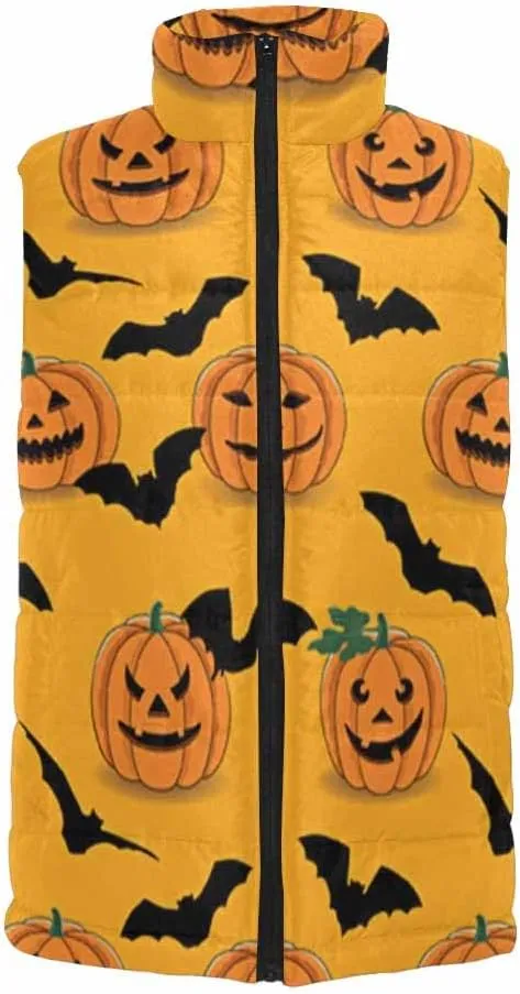 Lightweight Vest Men Halloween With Spooky Ghost Golf Vest Outerwear Warm Sleeveless Running Casual Hiking Vests