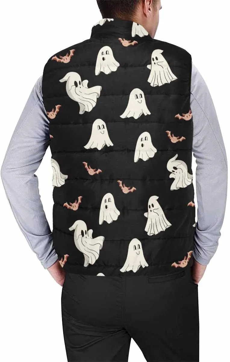 Lightweight Vest Men Halloween With Spooky Ghost Golf Vest Outerwear Warm Sleeveless Running Casual Hiking Vests
