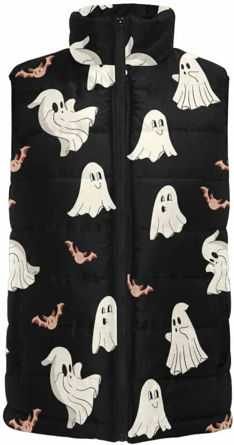 Lightweight Vest Men Halloween With Spooky Ghost Golf Vest Outerwear Warm Sleeveless Running Casual Hiking Vests