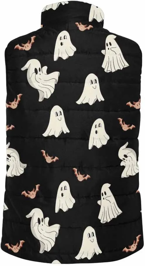 Lightweight Vest Men Halloween With Spooky Ghost Golf Vest Outerwear Warm Sleeveless Running Casual Hiking Vests