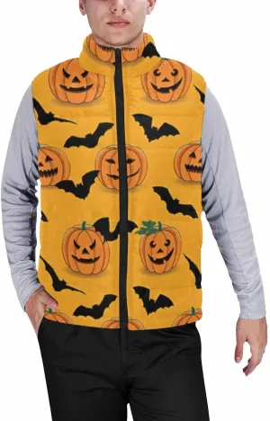 Lightweight Vest Men Halloween With Spooky Ghost Golf Vest Outerwear Warm Sleeveless Running Casual Hiking Vests