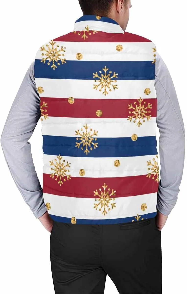 Lightweight Vest Men Hohoho Pattern Men'S Padded Cotton Puffer Vest Winter Sleeveless Jacket Coat Warm Outerwear