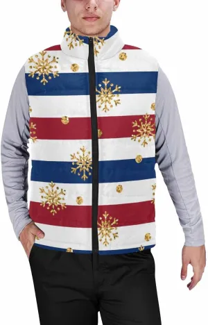 Lightweight Vest Men Hohoho Pattern Men'S Padded Cotton Puffer Vest Winter Sleeveless Jacket Coat Warm Outerwear