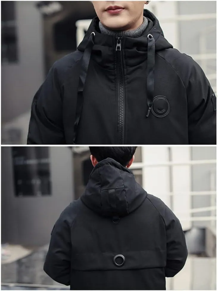 Long Parkas Winter Jacket Men Warm Windproof Casual Outerwear Padded Cotton Coat Big Pockets Parkas