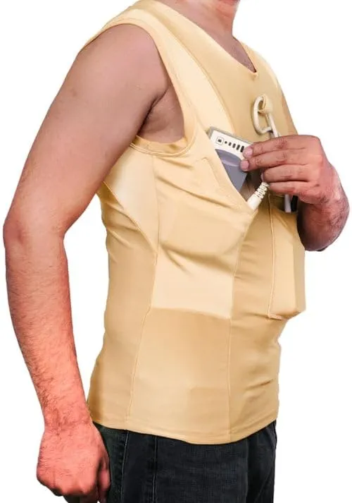 LVAD Mens Tank Top for HeartMate | Ultrathin Spandex Mesh Fabric | Designed for Comfort & Safety
