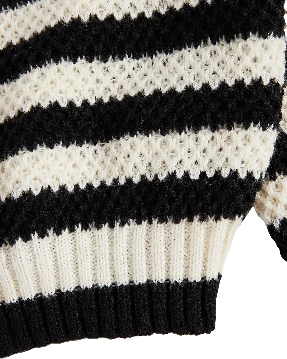MakeMeChic Women's Striped Cardigan Sweaters Fall Trendy Long Sleeve Button Down Knit Lightweight Cropped Cardigan