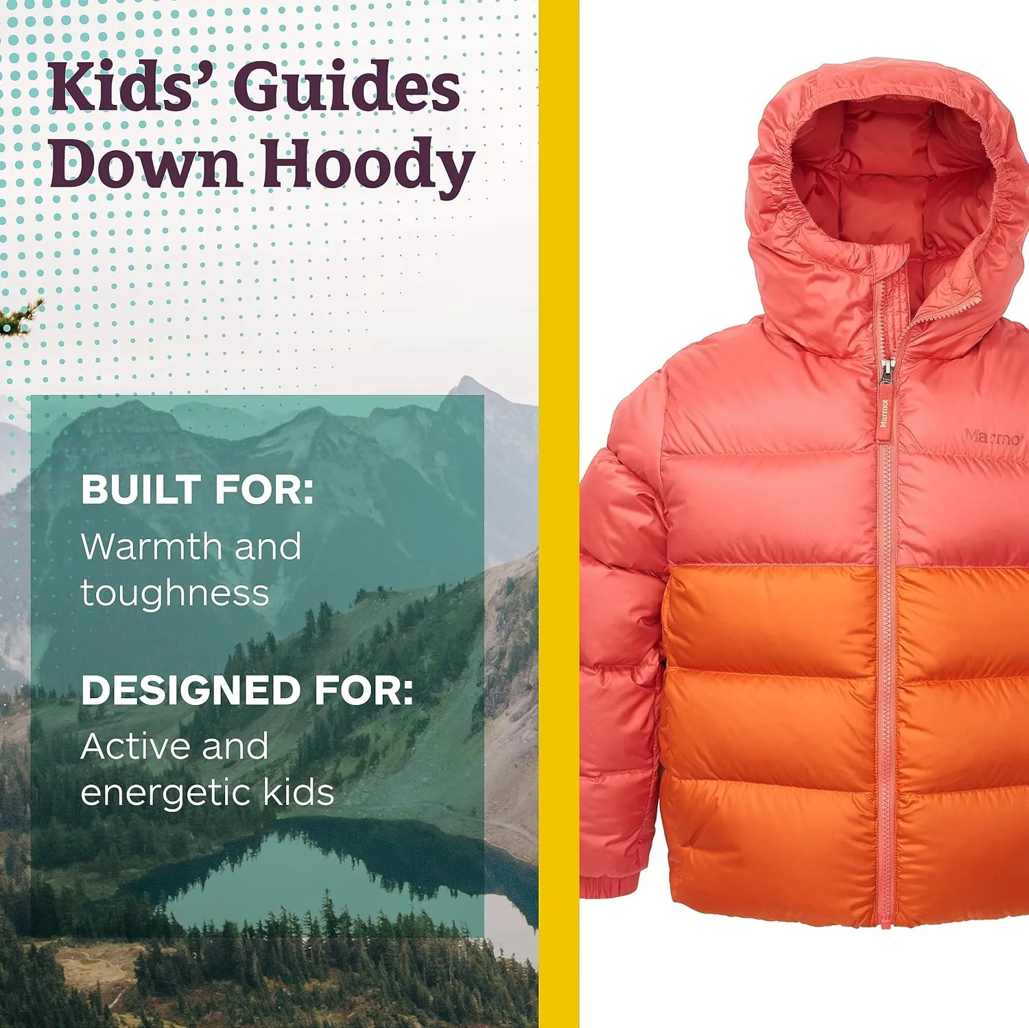 MARMOT Kids Guides Down Hoody - 700 Fill Insulated, Water-Resistant, Lightweight Puffer Jacket with Hood