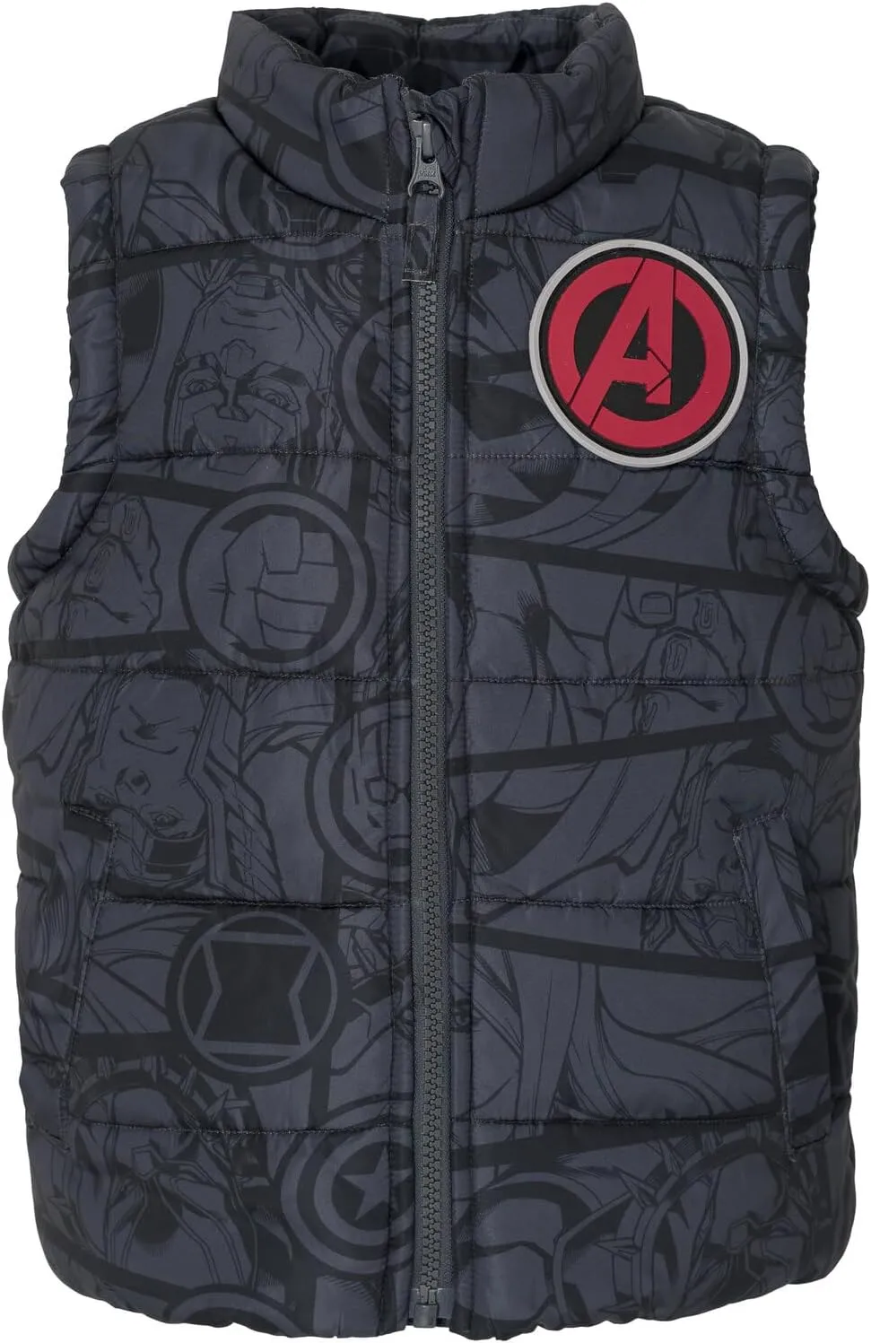 Marvel Avengers Iron Man Thor Captain America Zip Up Vest 2fer Jacket and Pullover Fleece Hoodie Toddler to Big Kid