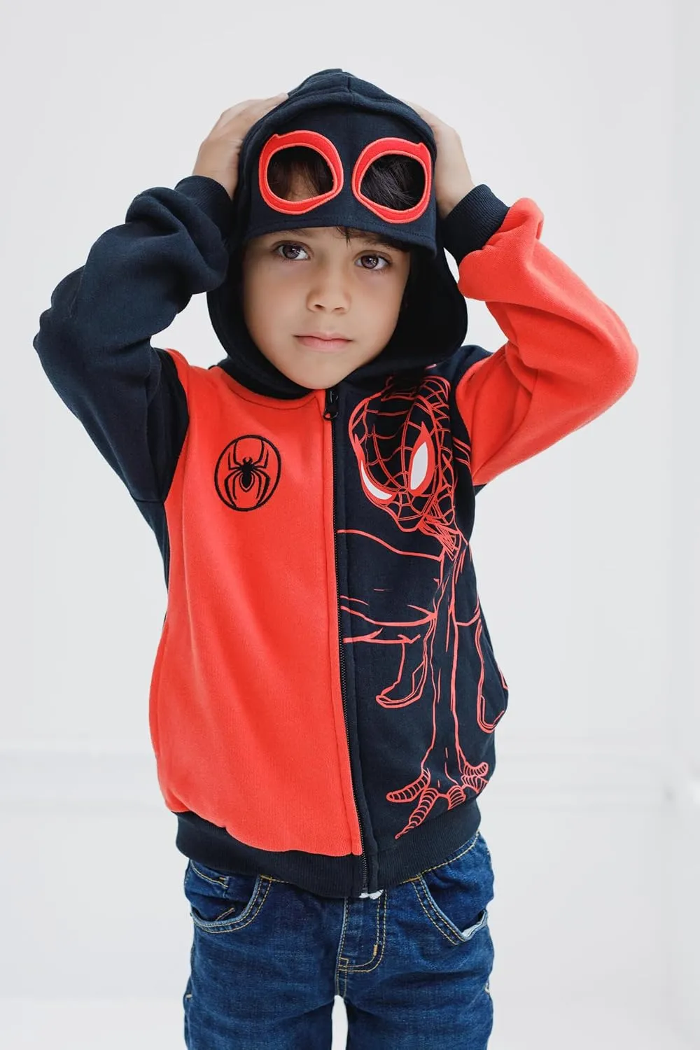 Marvel Spider-Man Avengers Fleece Zip Up Cosplay Hoodie Toddler to Big Kid Sizes (2T - 18-20)