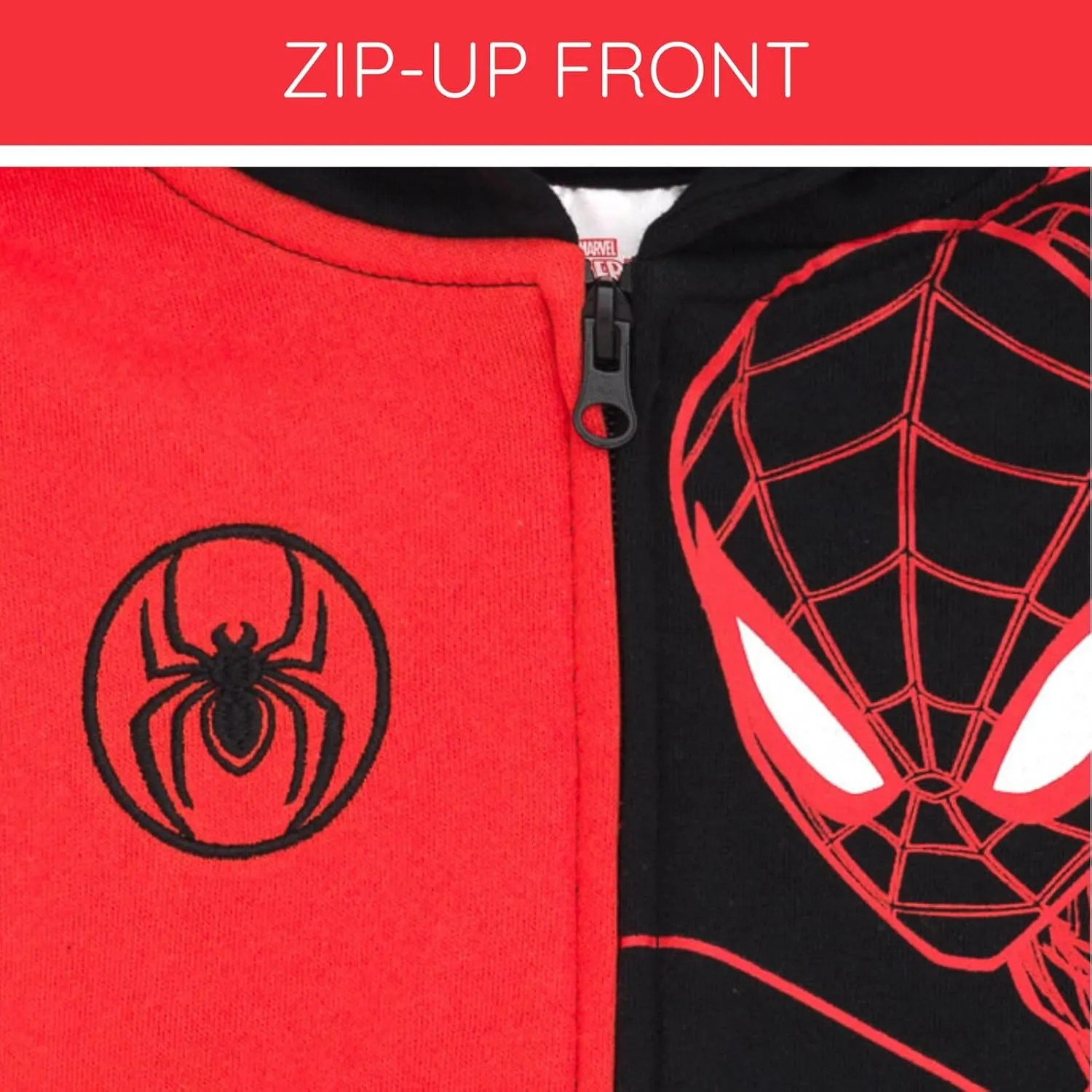 Marvel Spider-Man Avengers Fleece Zip Up Cosplay Hoodie Toddler to Big Kid Sizes (2T - 18-20)