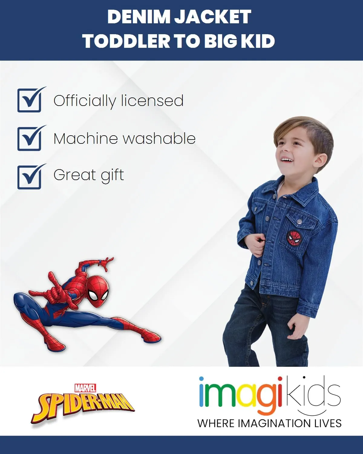 Marvel Spider-Man Denim Jacket Toddler to Big Kid