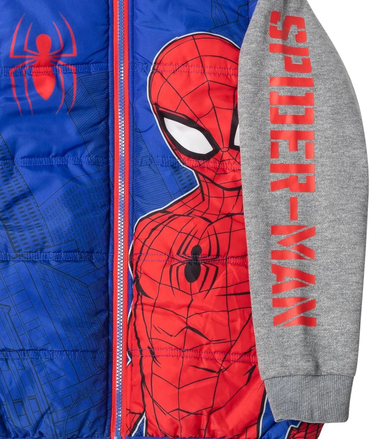 Marvel Spider-Man Zip Up Vest 2fer Jacket Toddler to Big Kid
