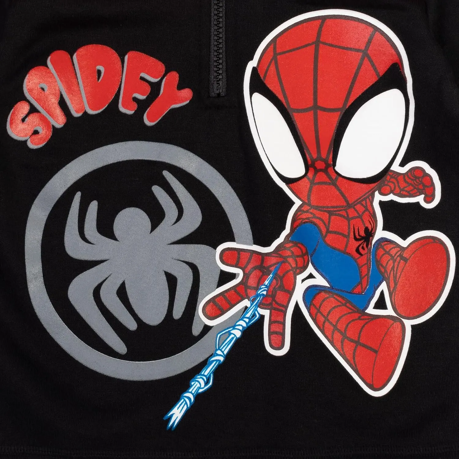 Marvel Spidey and His Amazing Friends Ghost-Spider Miles Morales Spider-Man Fleece Half Zip Hoodie Toddler to Little Kid