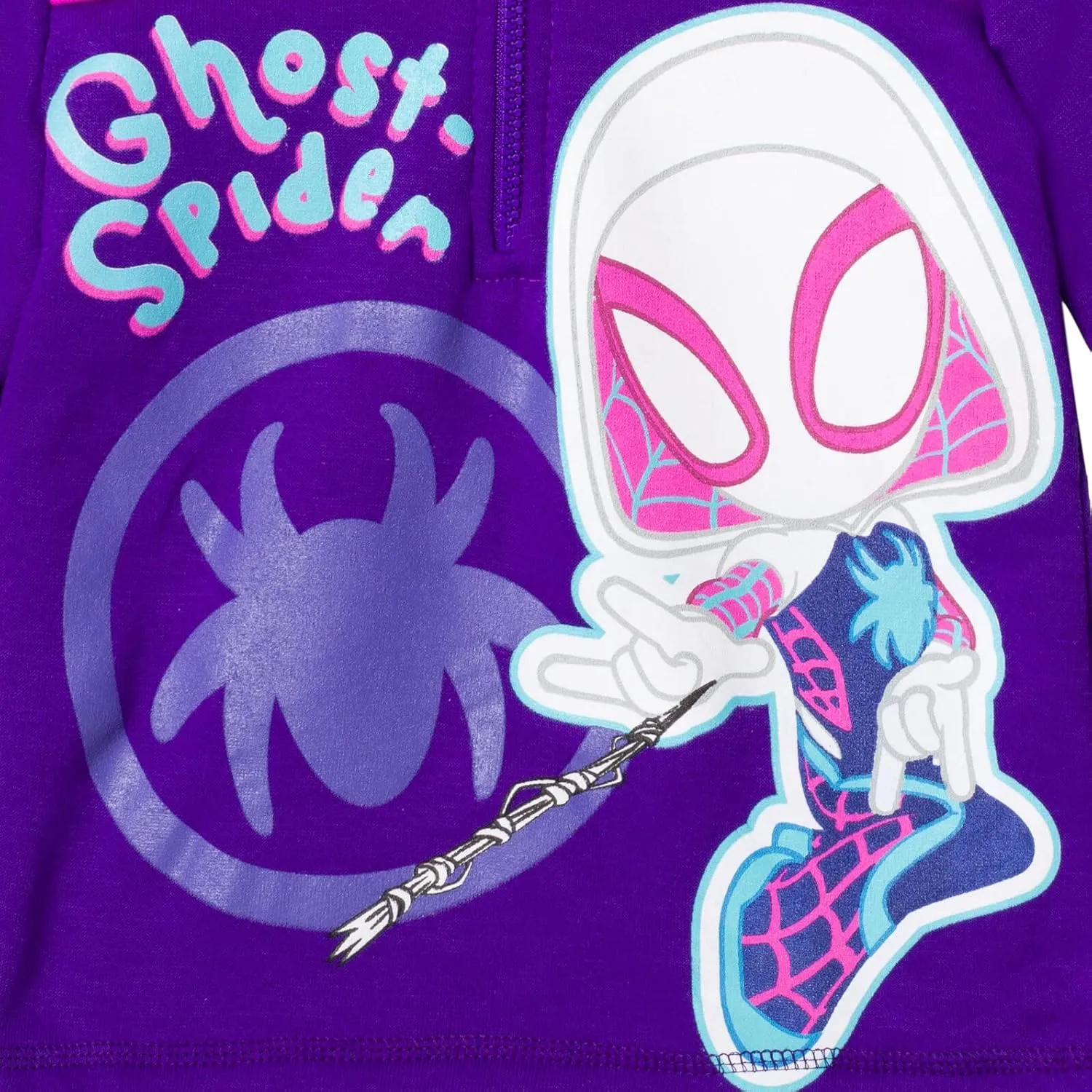 Marvel Spidey and His Amazing Friends Ghost-Spider Miles Morales Spider-Man Fleece Half Zip Hoodie Toddler to Little Kid