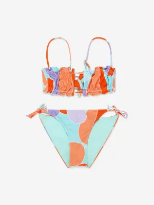 MC2 Saint Barth Girls Bandeau Bikini With Straps in Multicolour
