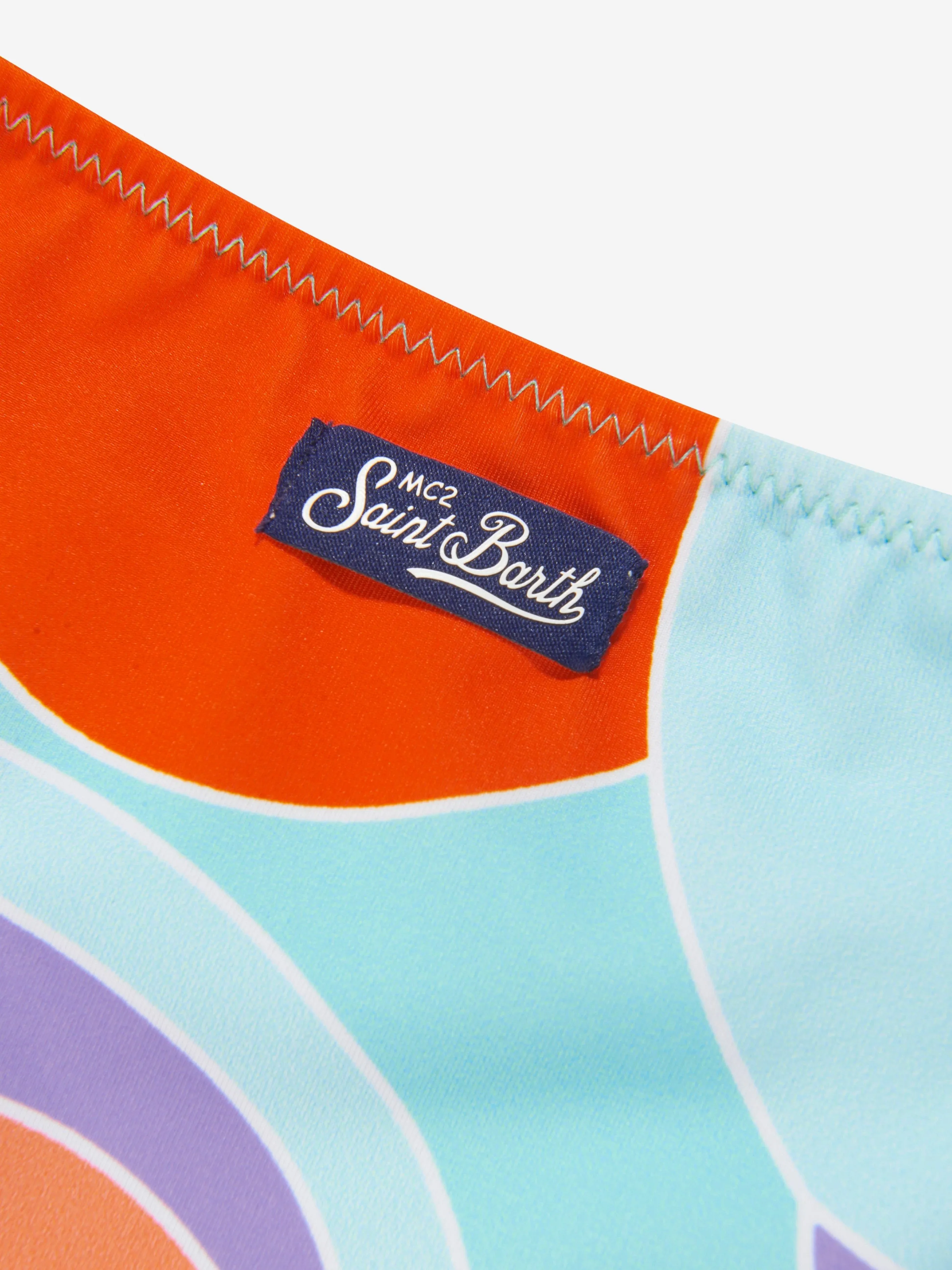 MC2 Saint Barth Girls Bandeau Bikini With Straps in Multicolour