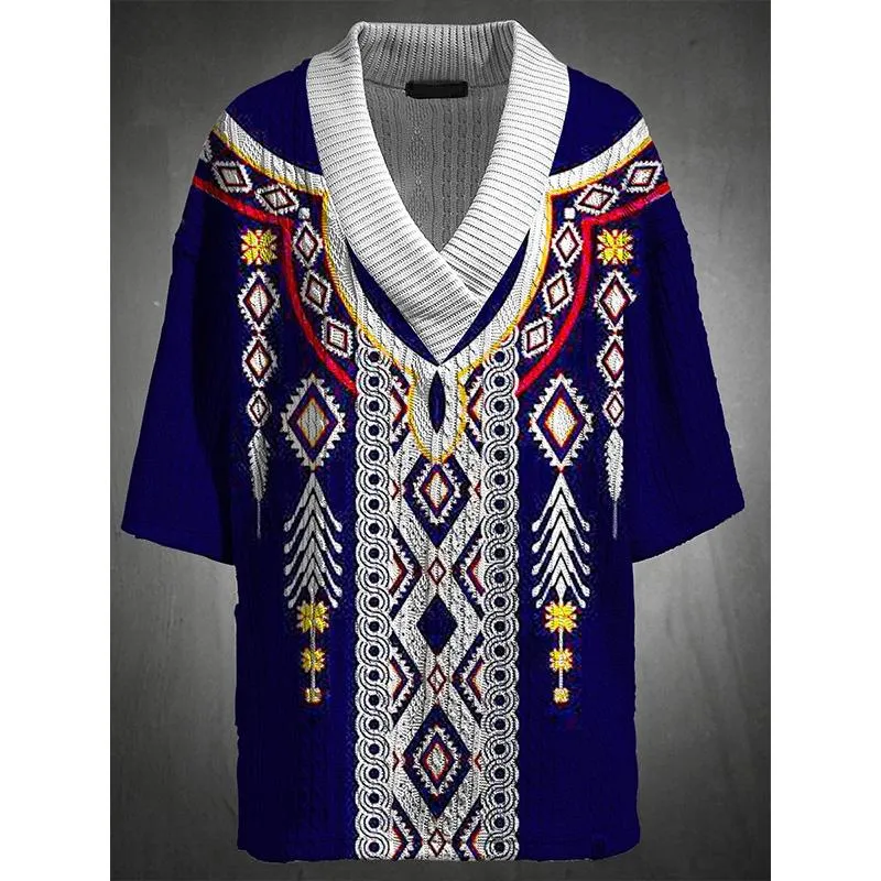 MEN'S ART CASUAL PRINT SHORTS SET 51687603YM