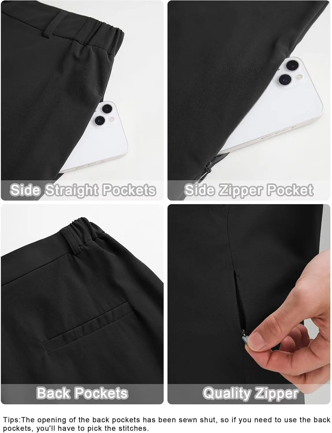 Men's Dress Stretch Pants with 5 Pockets Golf Pants Lightweight Travel Work Joggers Pants