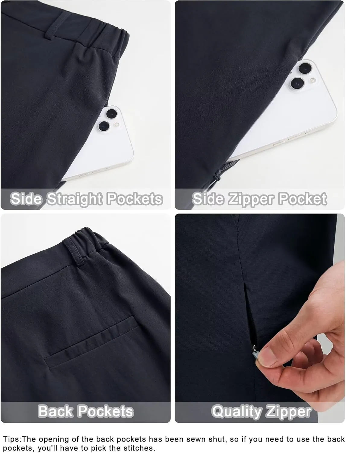 Men's Dress Stretch Pants with 5 Pockets Golf Pants Lightweight Travel Work Joggers Pants