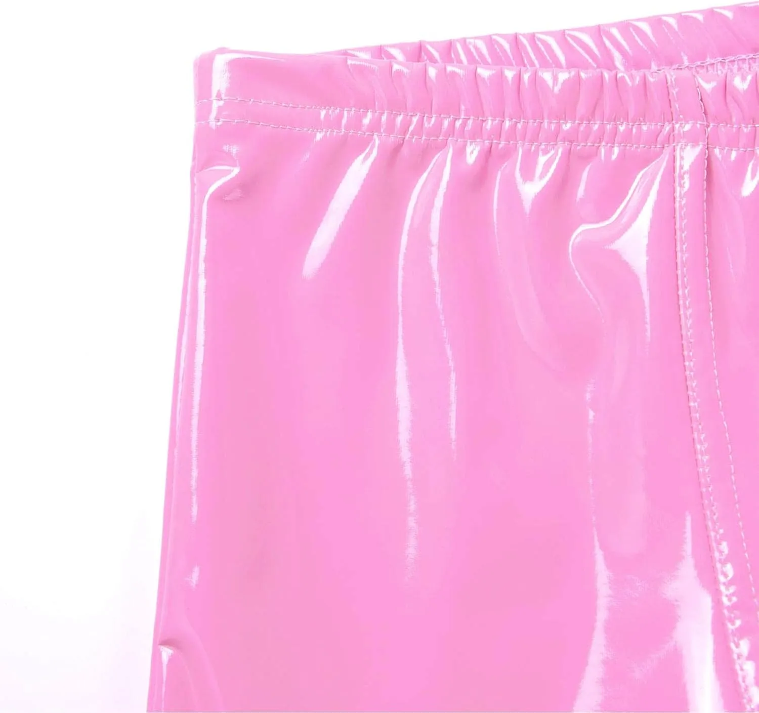 Men's Latex PVC Faux Leather Shiny Metallic Boxer Briefs Short Pants Solid Shorts Hot Pants