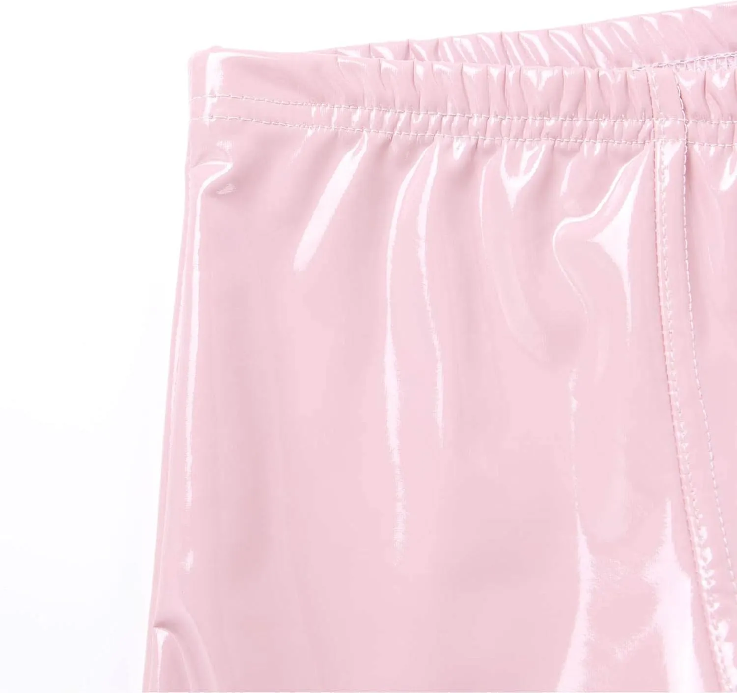 Men's Latex PVC Faux Leather Shiny Metallic Boxer Briefs Short Pants Solid Shorts Hot Pants